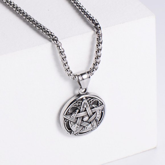 New! Stainless Steel Star & Moon Sun & Moon Necklace & Pendant - Picture 1 of 5